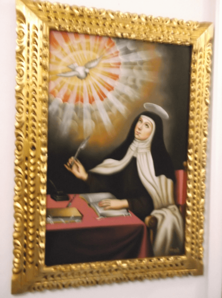 You are currently viewing A beautiful painting on canvas of St. Teresa of Avila.