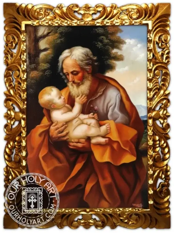 Saint Joseph and The Child Catholic Art by OurHolyArt