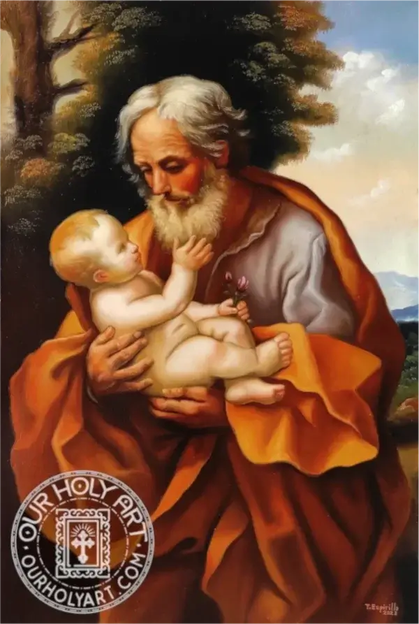 Saint Joseph and The Child Catholic Art by OurHolyArt